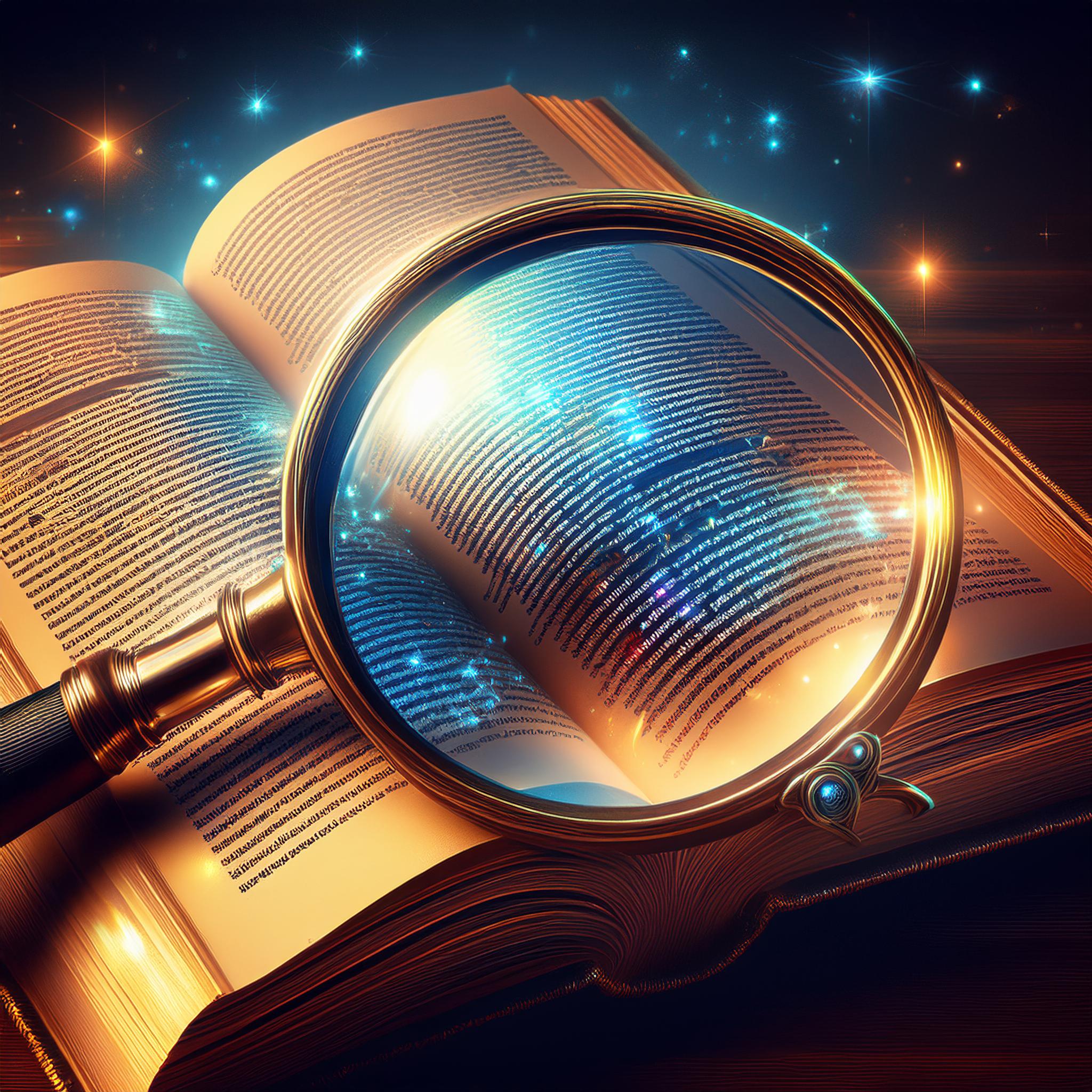 Firefly imagen que refleje la idea de revisar y corregir un libro que esá con mucho texto, como una