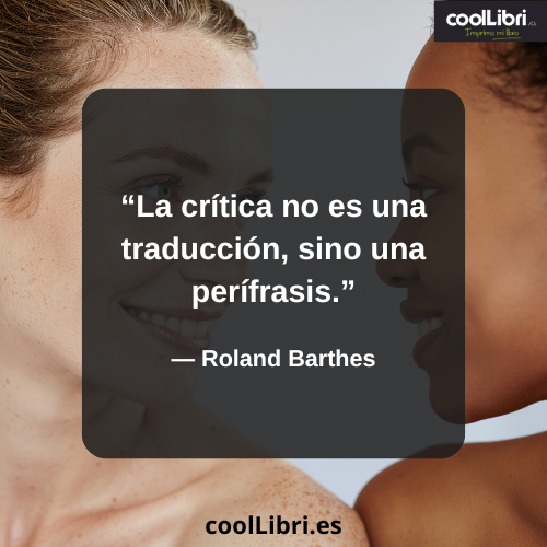 La crítica no es una traducción, sino una perífrasis - coollibri.es